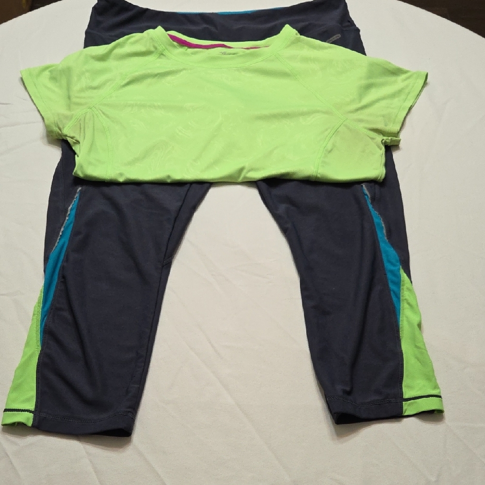Neon Green and Navy Activewear Set
